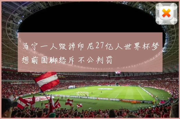马宁一人毁掉印尼27亿人世界杯梦想前国脚怒斥不公判罚